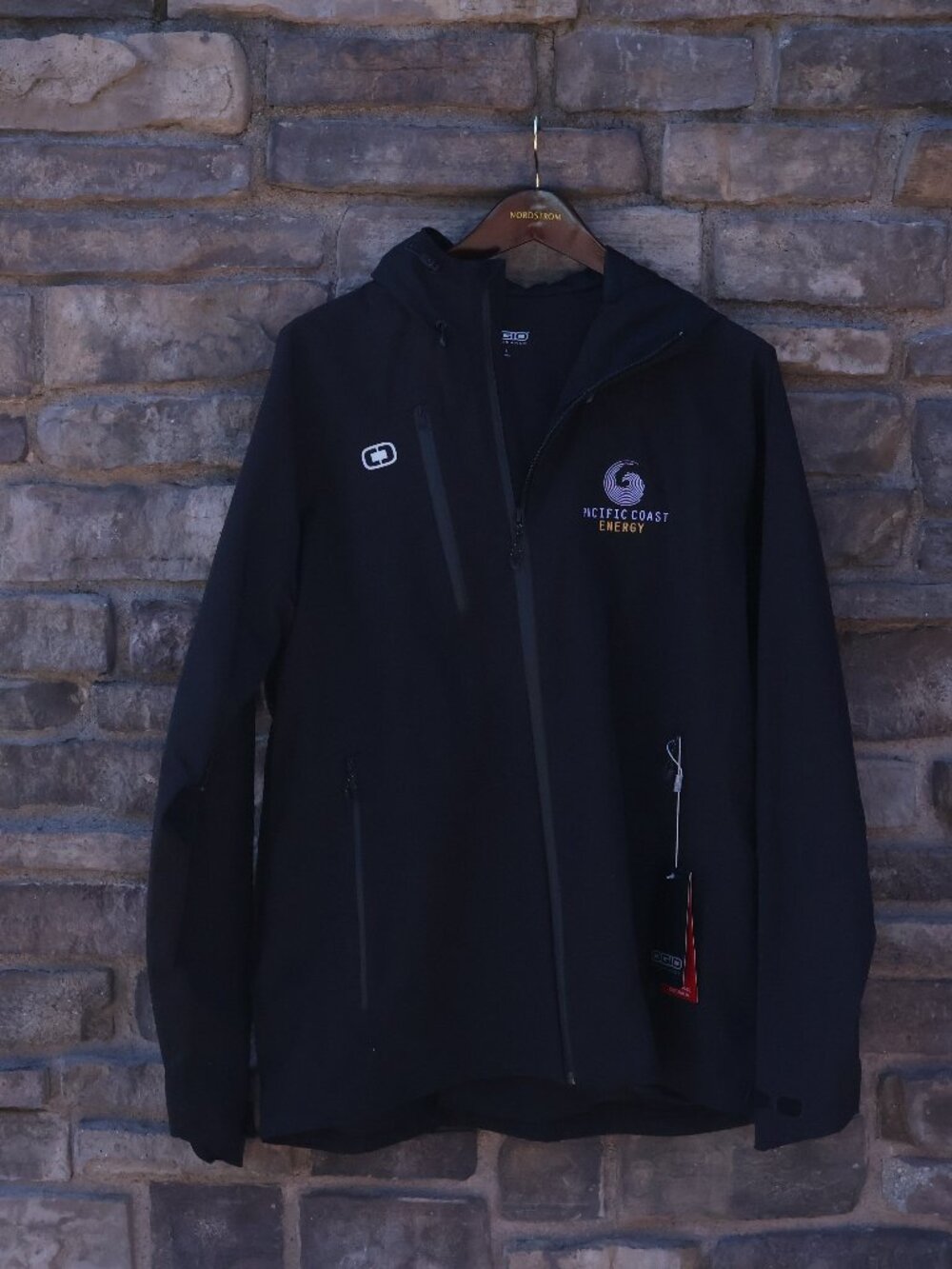 OGIO Endurance Men's Black Hooded Softshell Rain Jacket, Size L